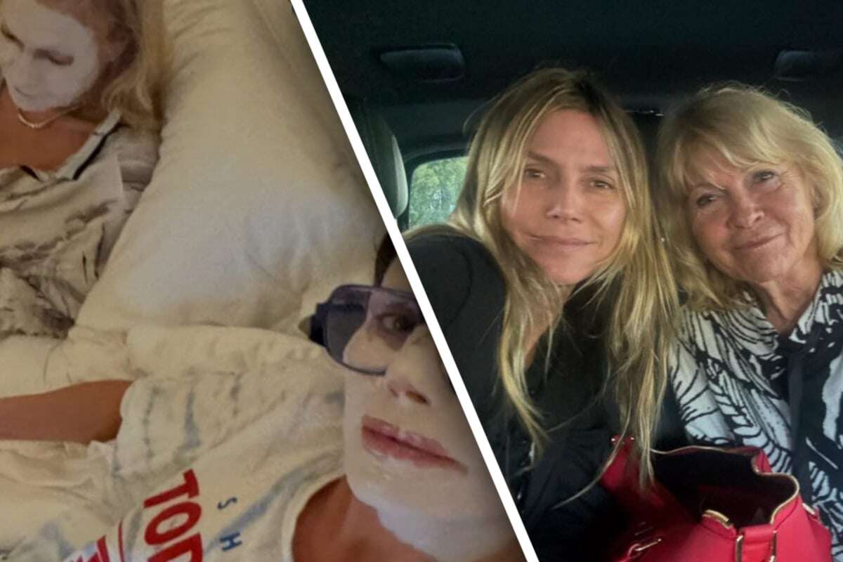 Privater Schnappschuss: Heidi Klum grüßt aus dem Bett, doch was hat sie da im Gesicht?