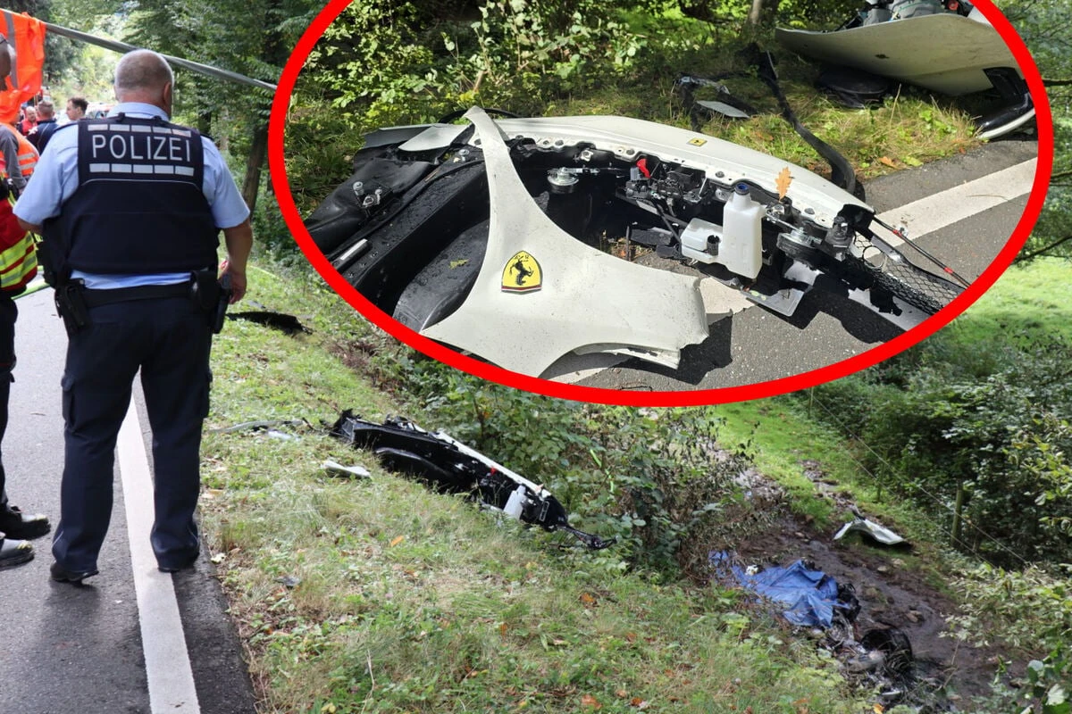 Ferrari-Fahrer (†25) kracht gegen Baum und stirbt, Sportwagen geht in Flammen auf
