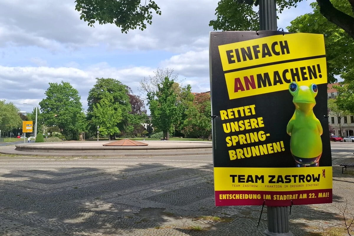 Plakataktion soll Dresdner Brunnen doch noch zum Sprudeln bringen