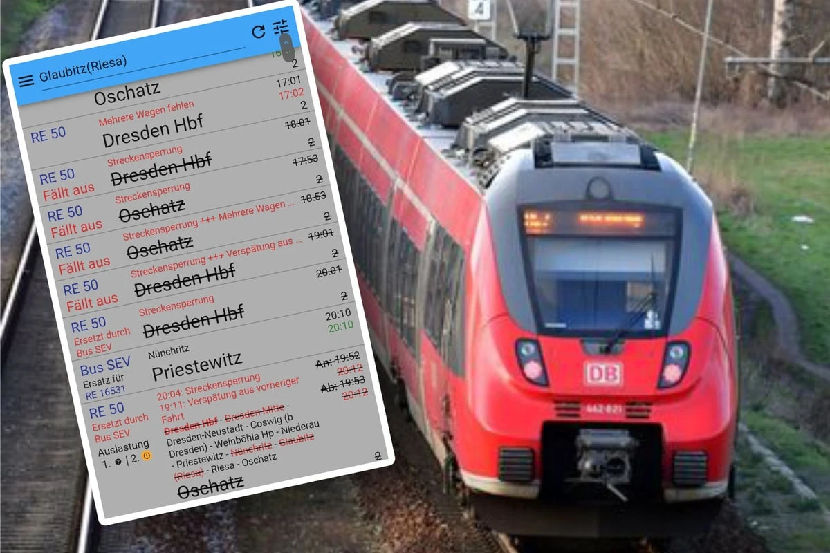 Bagger beschädigt Gasleitung: Bahnverkehr zwischen Dresden und Riesa kommt zum Erliegen