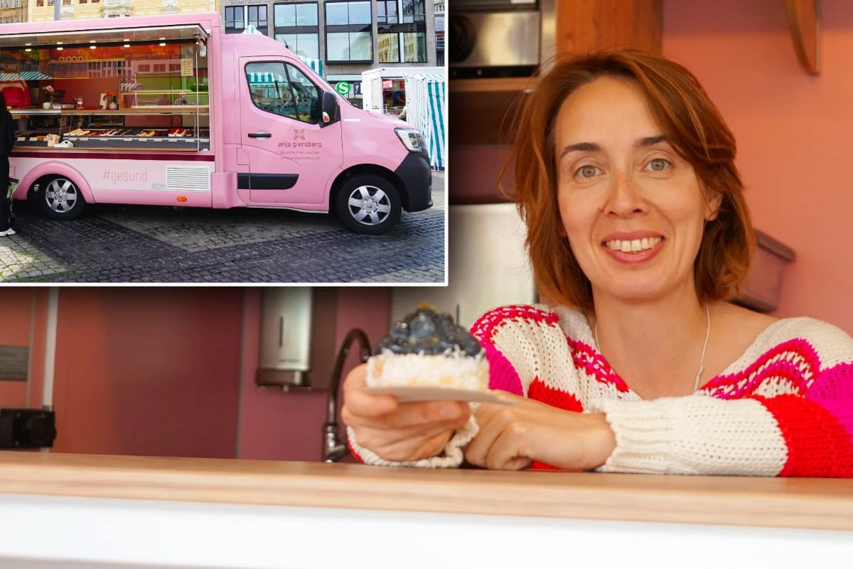 Rosa Foodtruck polarisiert auf Wochenmarkt: Anjas Kuchen sind hier einzigartig