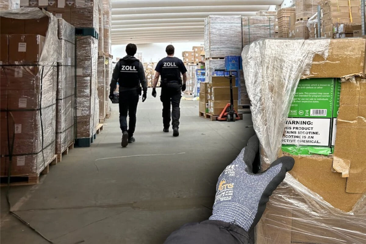 Rekord: 250.000 illegale Vapes in Lagerhalle entdeckt, zwei Männer in U-Haft