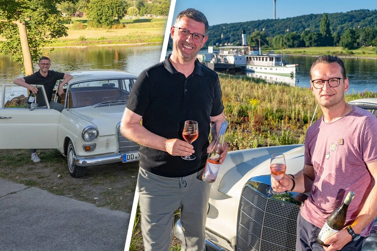 Auf der Laubegaster Werft: Coole Autos zum kühlen Wein