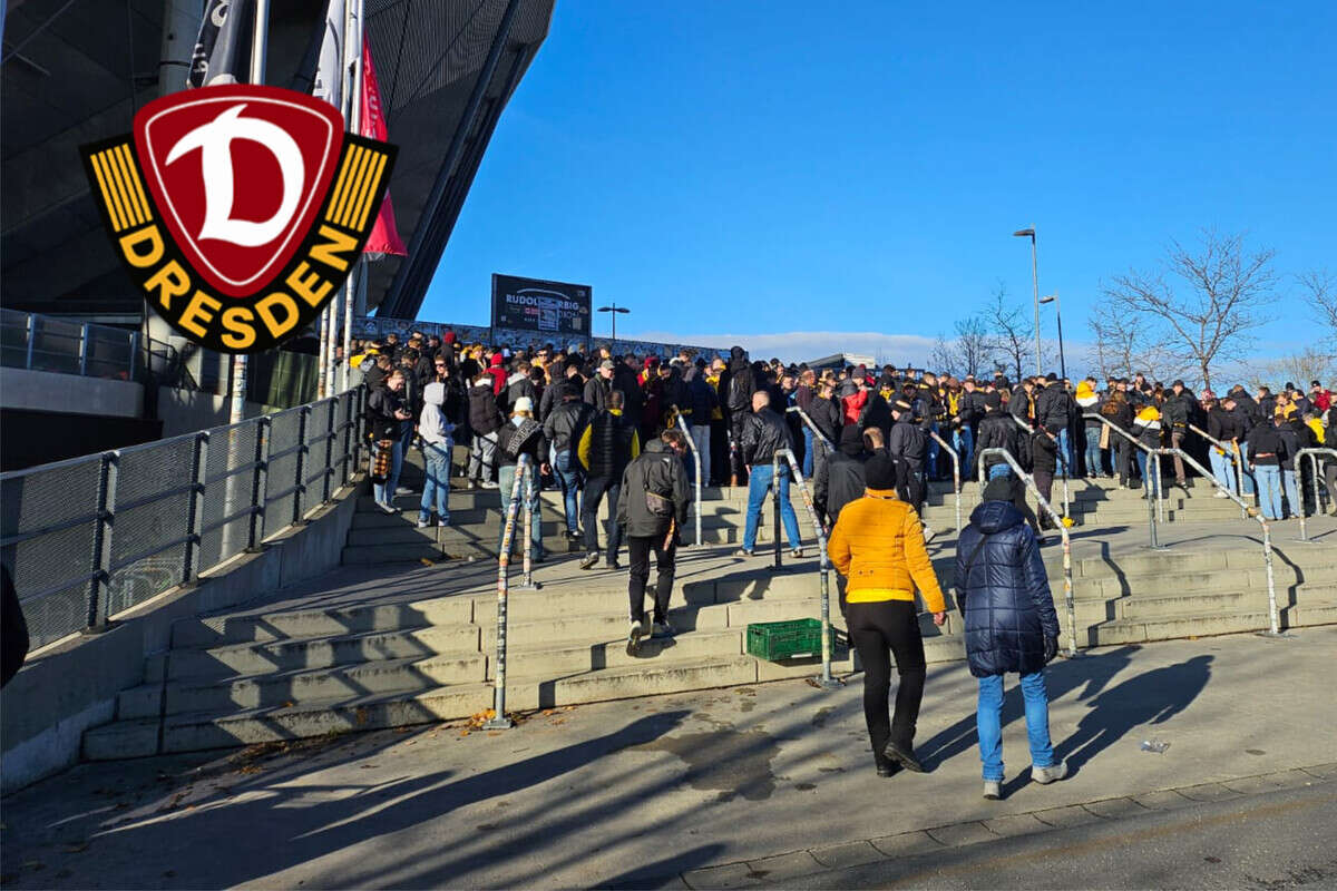 Dynamo gegen Saarbrücken live: Erste Fans trudeln am Stadion ein