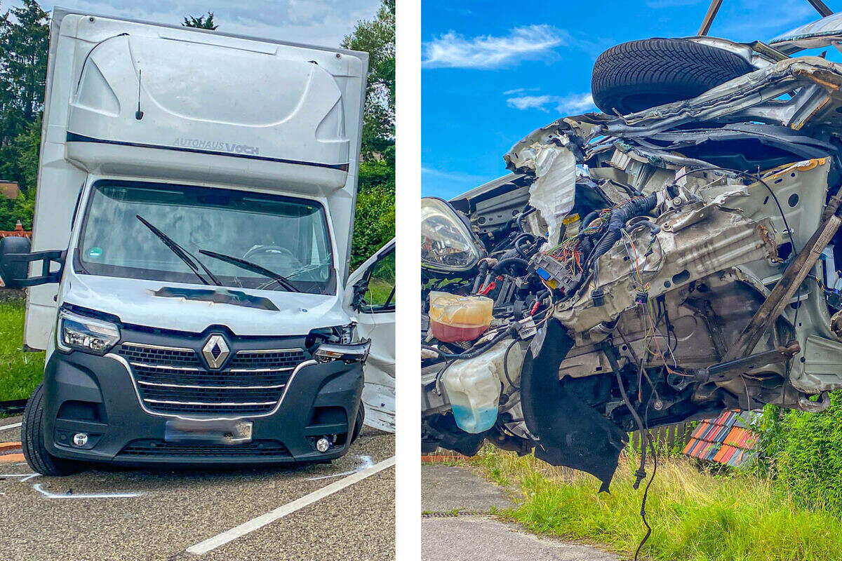 Kleinlaster gegen Auto: Schlimmer Crash fordert eine Schwerverletzte!