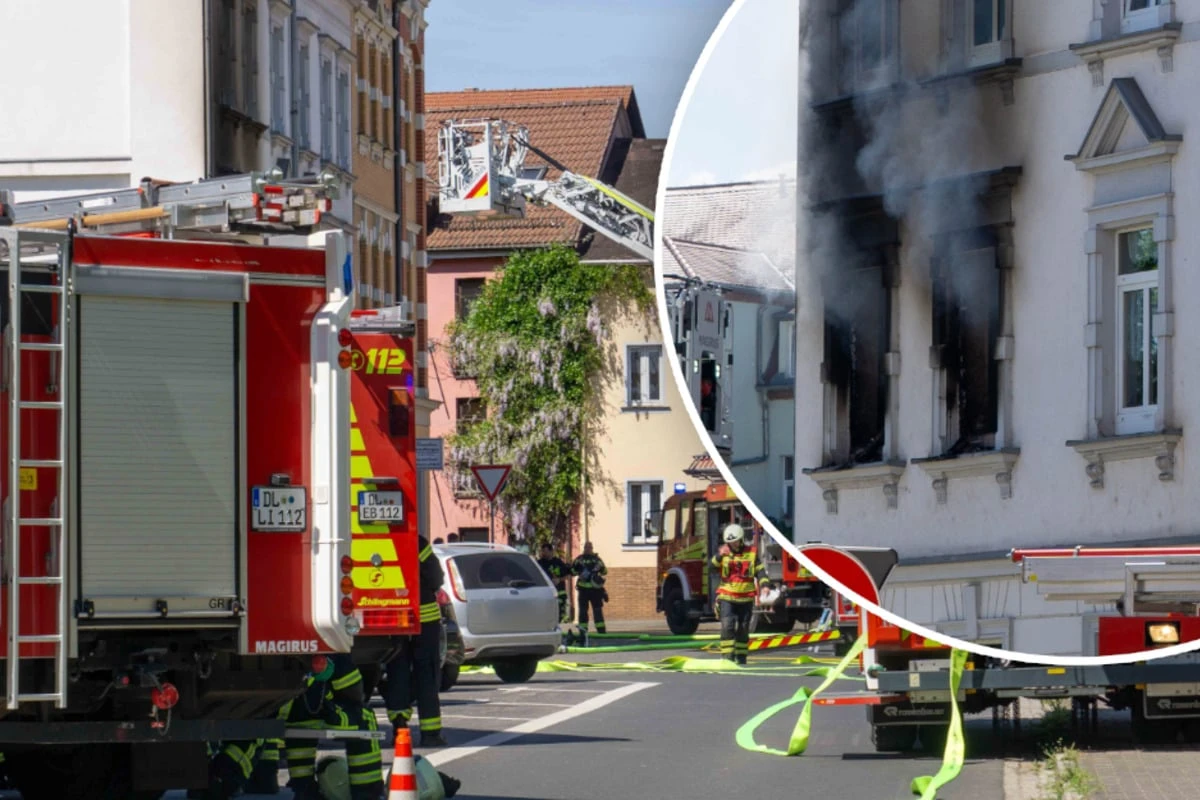 Feuer-Alarm in Döbeln: Brand in Mehrfamilienhaus, drei Bewohner verletzt