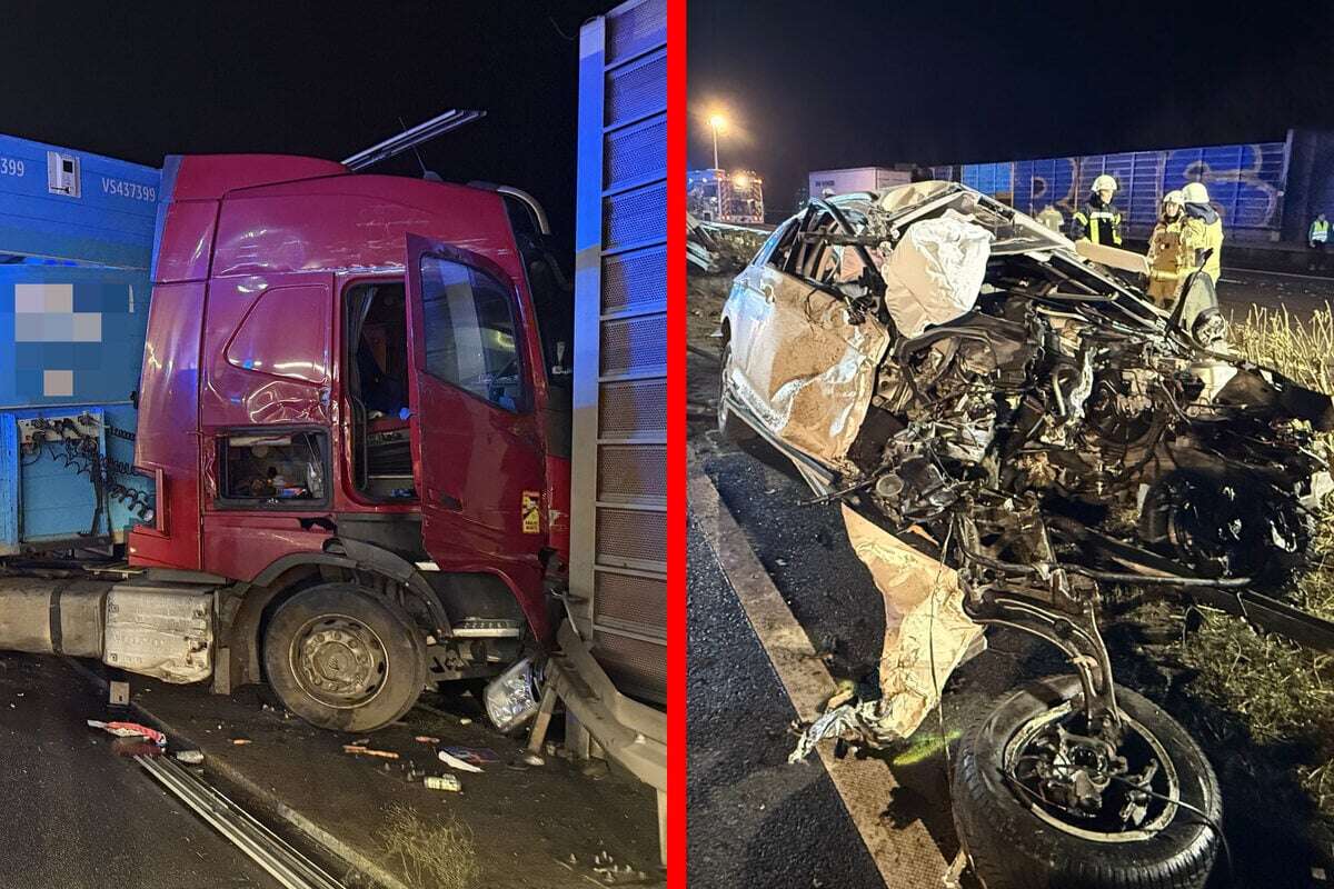 Unfall auf A2: Lkw kracht durch Mittelleitplanke, mehrere Verletzte