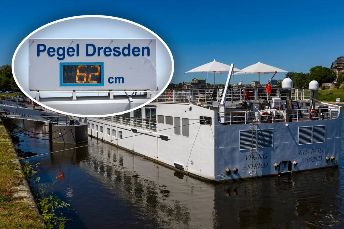 Ebbe in der Elbe: Amerikaner mit Flusskreuzer in Dresden gestrandet