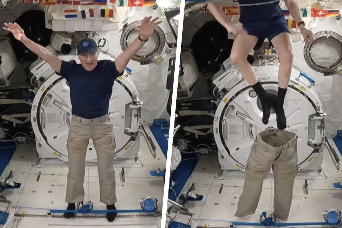 Neues Experiment im Weltall: Plötzlich ist dieser Astronaut ohne Hose zu sehen