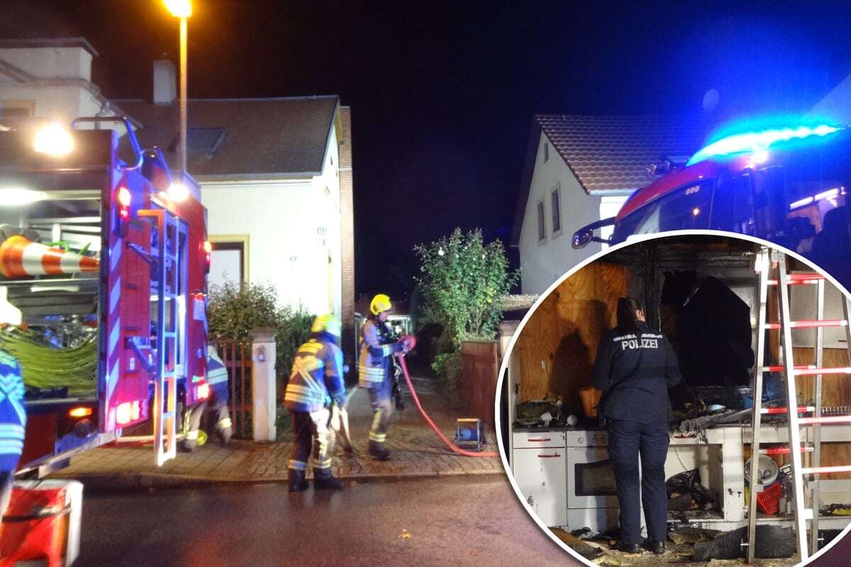 Feuer in Garage! Anwohner bei Löschversuchen verletzt