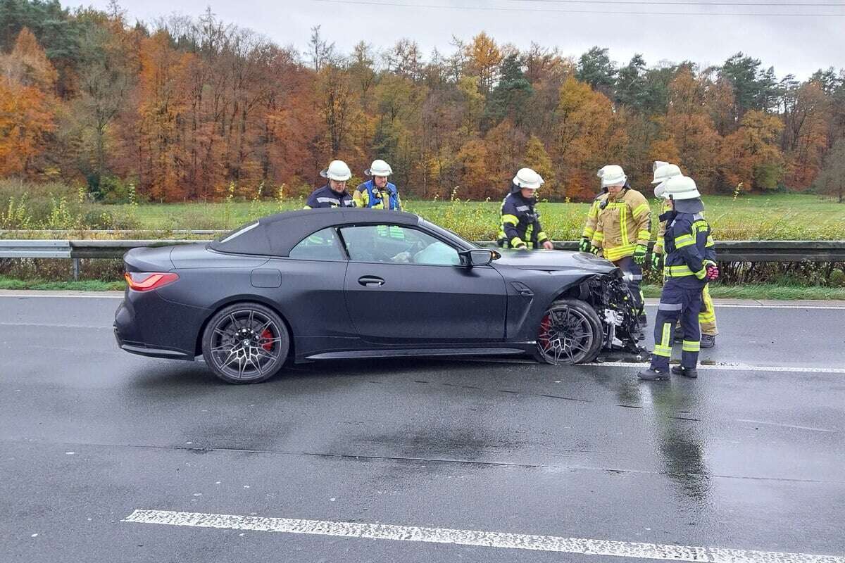 Sperrung nach Unfall auf A3: Cabrio-Fahrer verletzt sich bei Auffahrunfall!