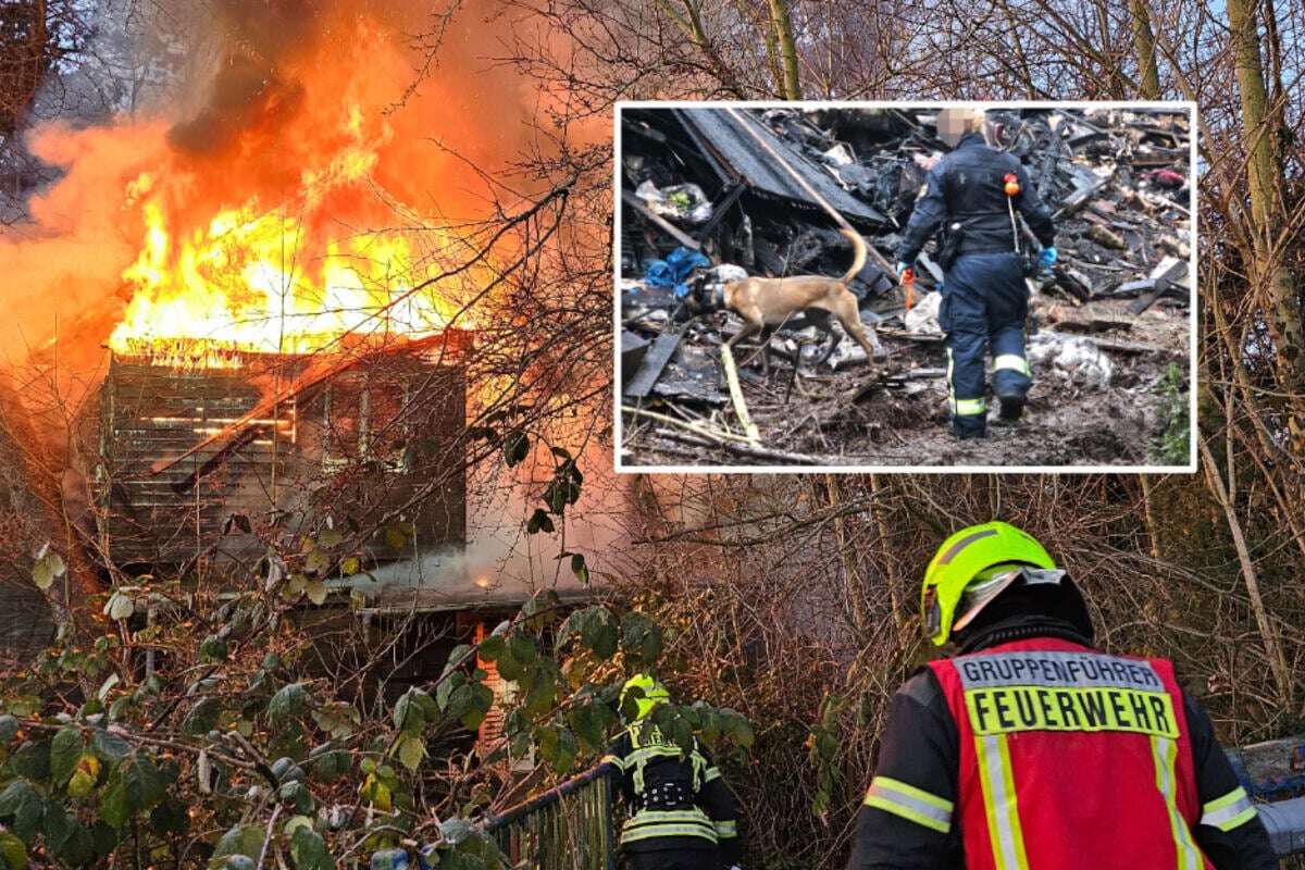 Chemnitzer Wohnhaus niedergebrannt: Spürhunde finden eine Leiche