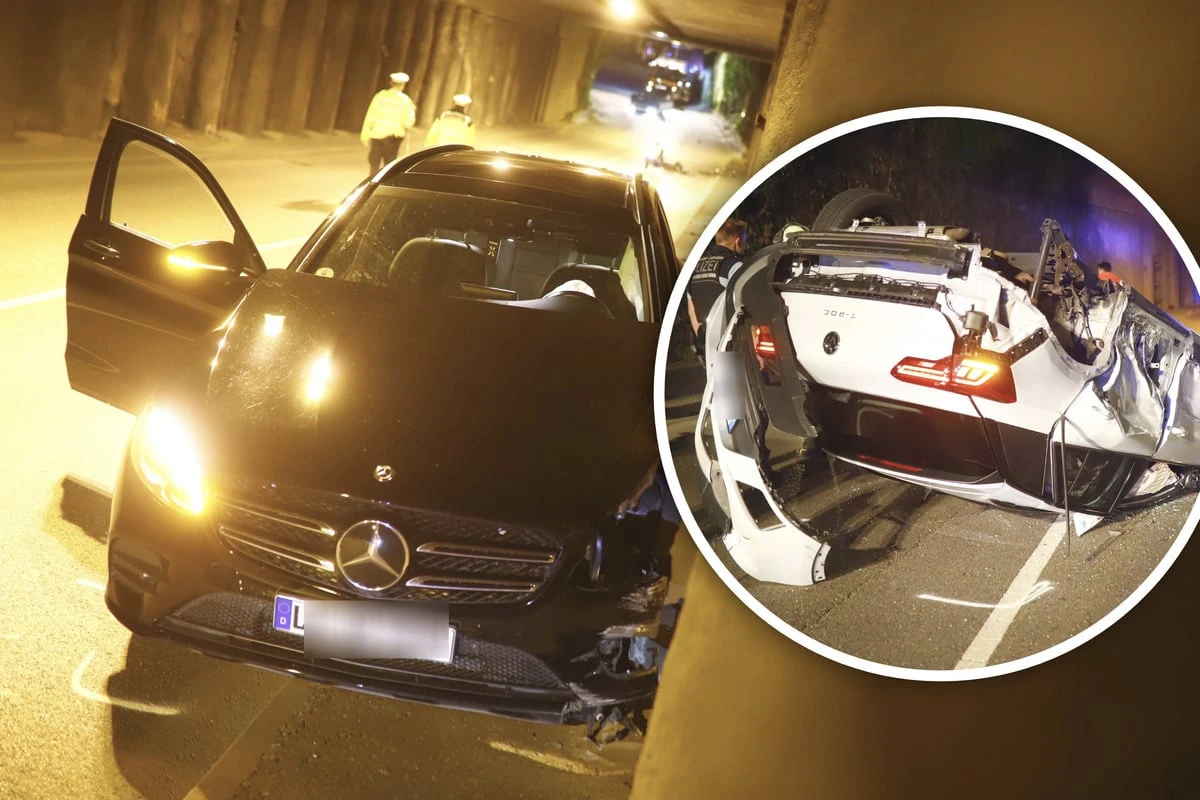 Wenn sich zwei Suff-Fahrer begegnen: Schwerer Unfall vor Tunnel