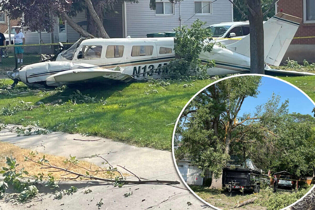 Flugzeug macht Bruchlandung in Vorgarten: 