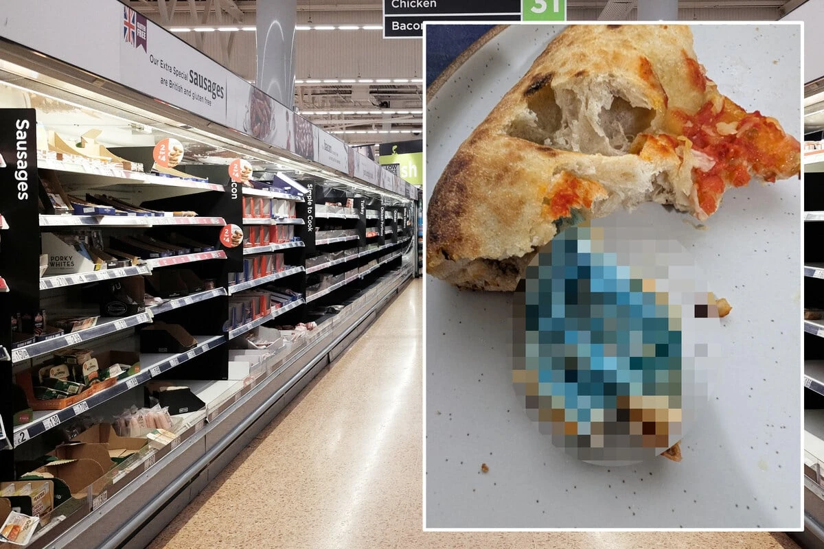 Mann beißt in Pizza: Als er sieht, was aus dem Stück herausragt, wird ihm übel