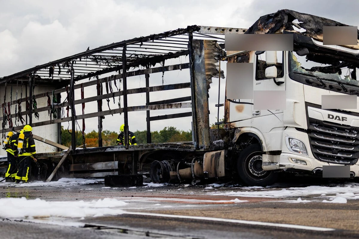 Vollsperrung der A3 nach Lkw-Brand bei Frankfurt: Mehrere Kilometer Stau