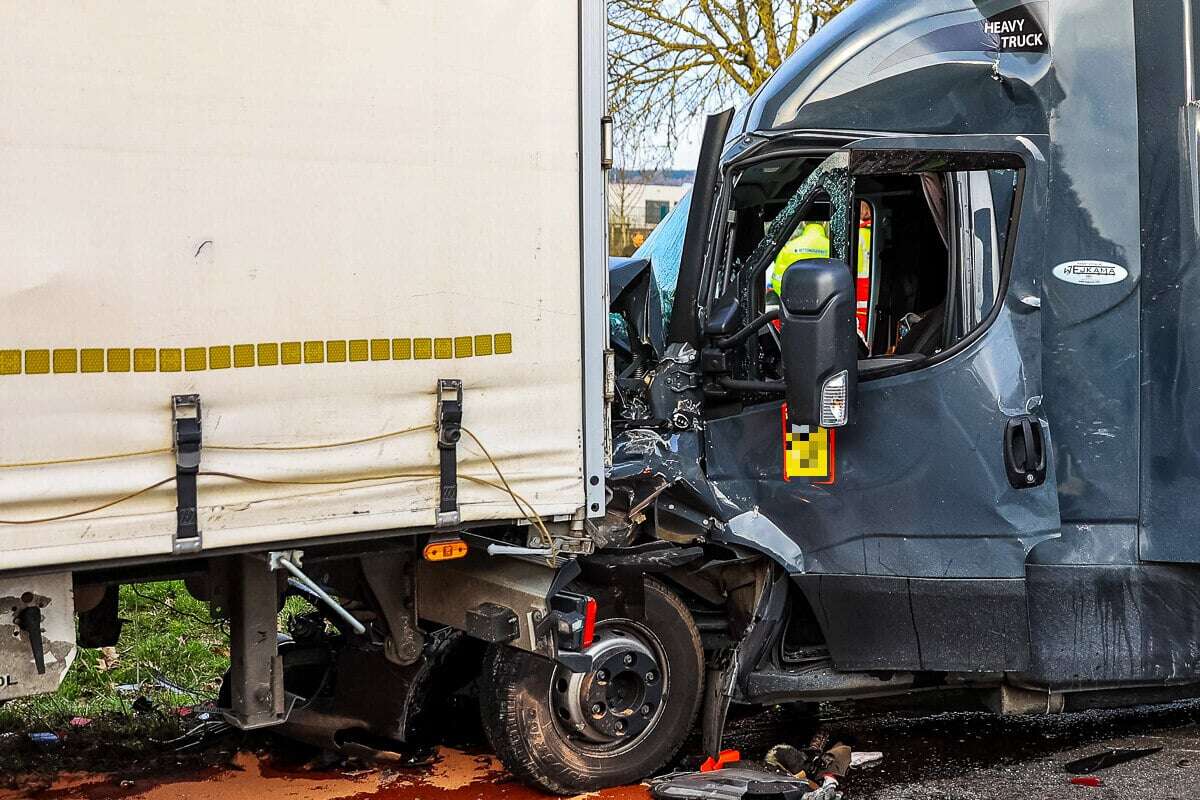 Lastwagen-Unfall auf der A5 bei Frankfurt: Rund acht Kilometer Stau