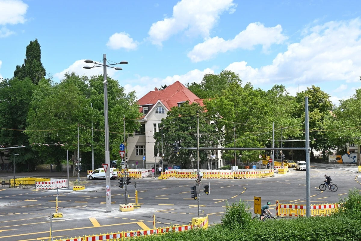Prager Straße kann mitten im Baustellenbereich wieder gekreuzt werden!