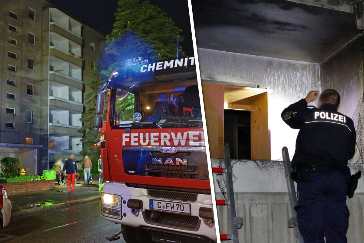 Wohnungsbrand in Chemnitz: Mieter vorläufig festgenommen