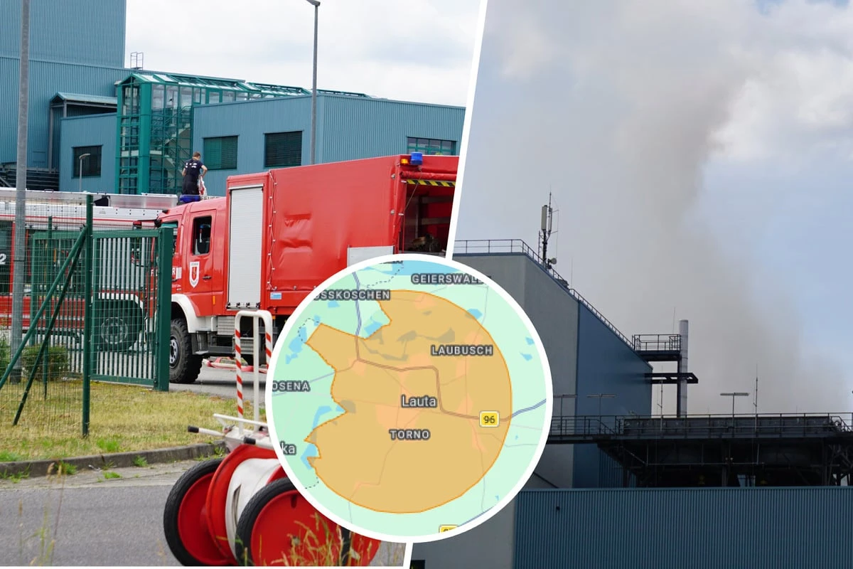 Müll-Bunker geht in Flammen auf: Großeinsatz in Sachsen