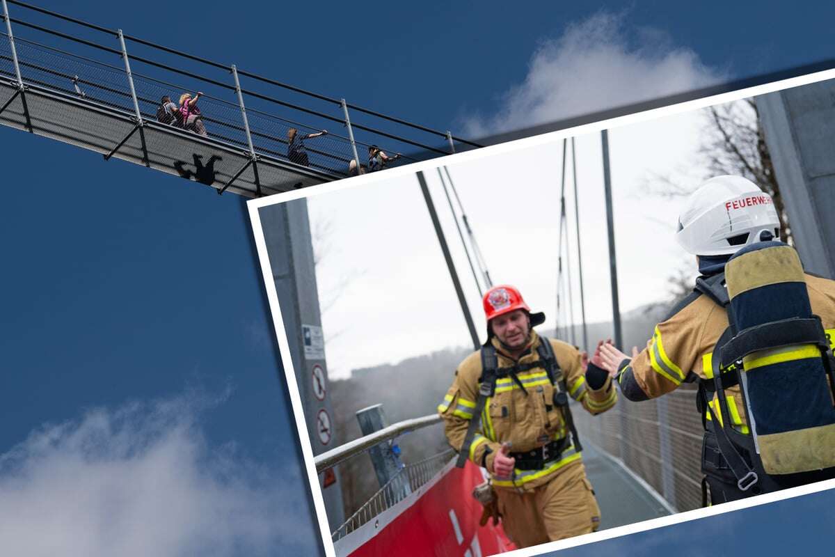 In 100 Metern Höhe: Feuerwehrleute stellen Weltrekord auf