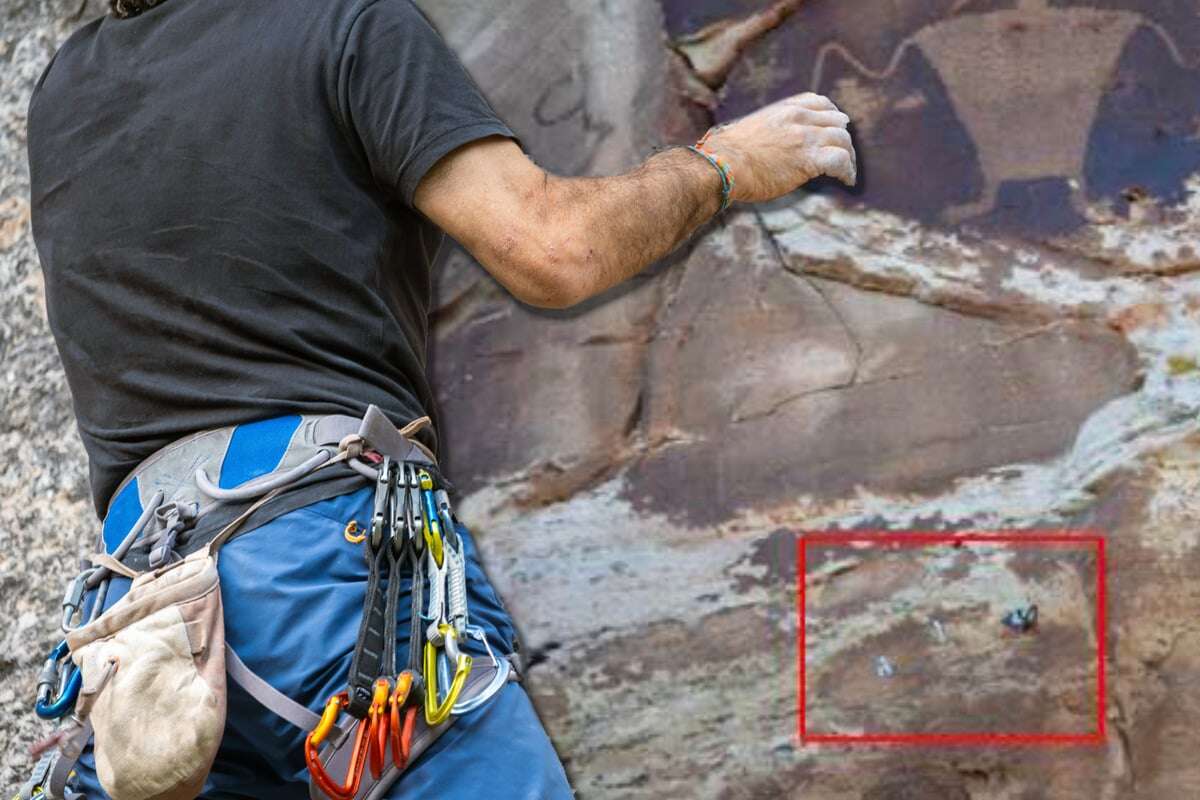 Kletterer schlagen Bolzen in Felswand - und ruinieren damit uraltes Felsbild!