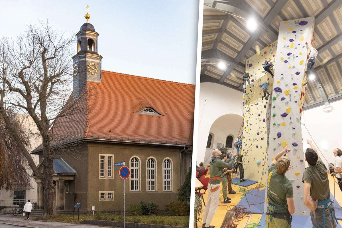 In Pirnas Kletterkirche streben alle gen Himmel