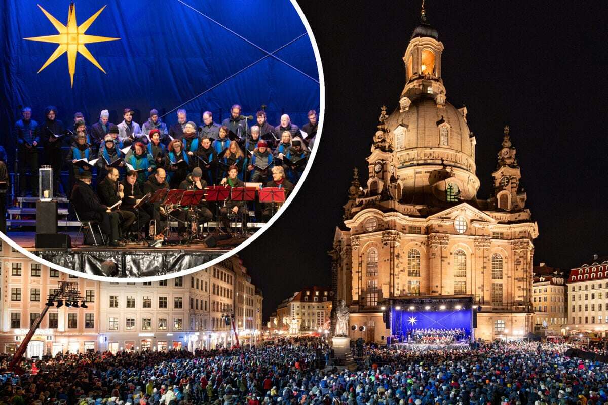 Tausende läuten Weihnachten bei Christvesper an Frauenkirche ein