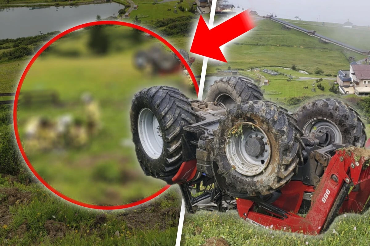 Traktor kracht 150 Meter in die Tiefe: Fahrer schwer verletzt