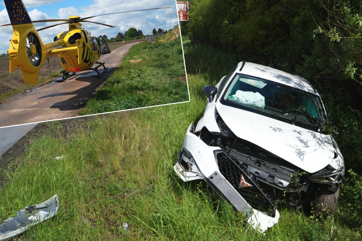 Rettungshubschrauber im Einsatz: Schwerer Unfall auf A14 nach Graupelschauer