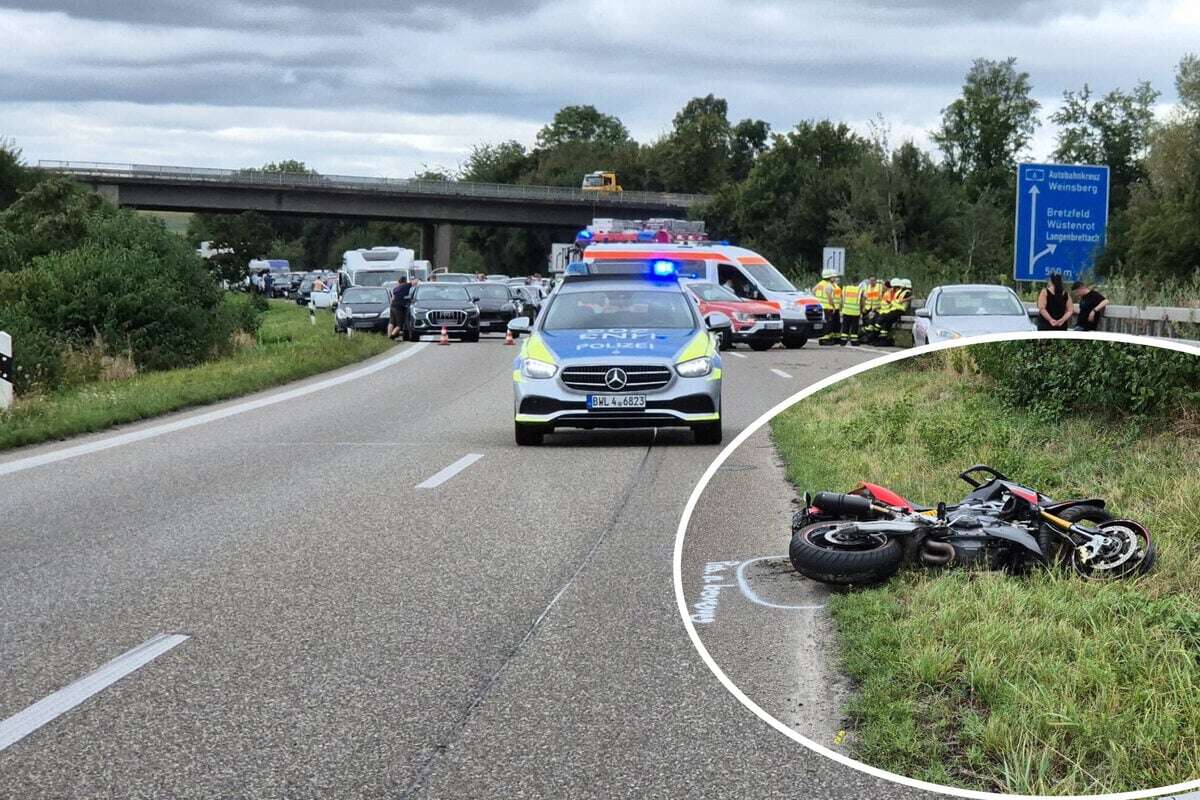 Motorrad-Fahrer verunglückt auf A6 bei Heilbronn tödlich