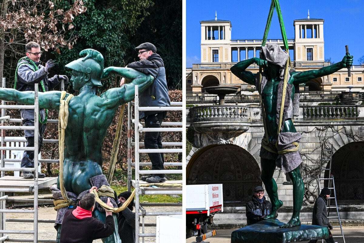 Statue in Potsdam: Vom Kaiser für 10.000 Mark gekauft, vom Sockel gefallen und nun wieder zu Hause