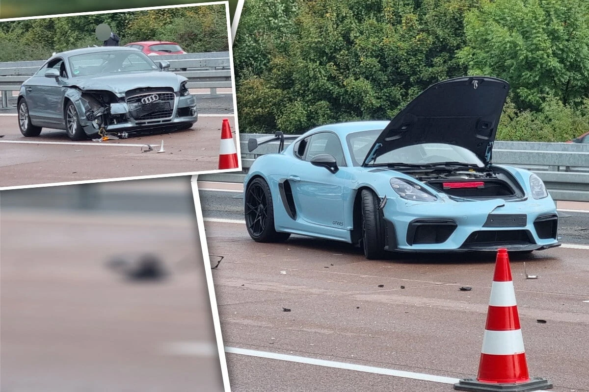 Schicke Sportwagen krachen ineinander: Unfall sorgt für Stau auf der A9