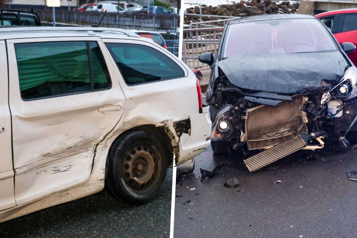 Mazda und Skoda krachen im Erzgebirge zusammen: Drei Verletzte, darunter ein Kind