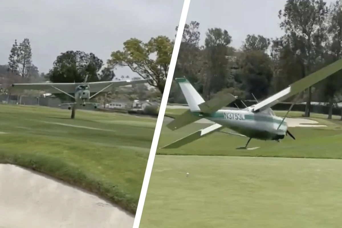 Privatflugzeug muss überraschend auf berühmtem Golfplatz notlanden