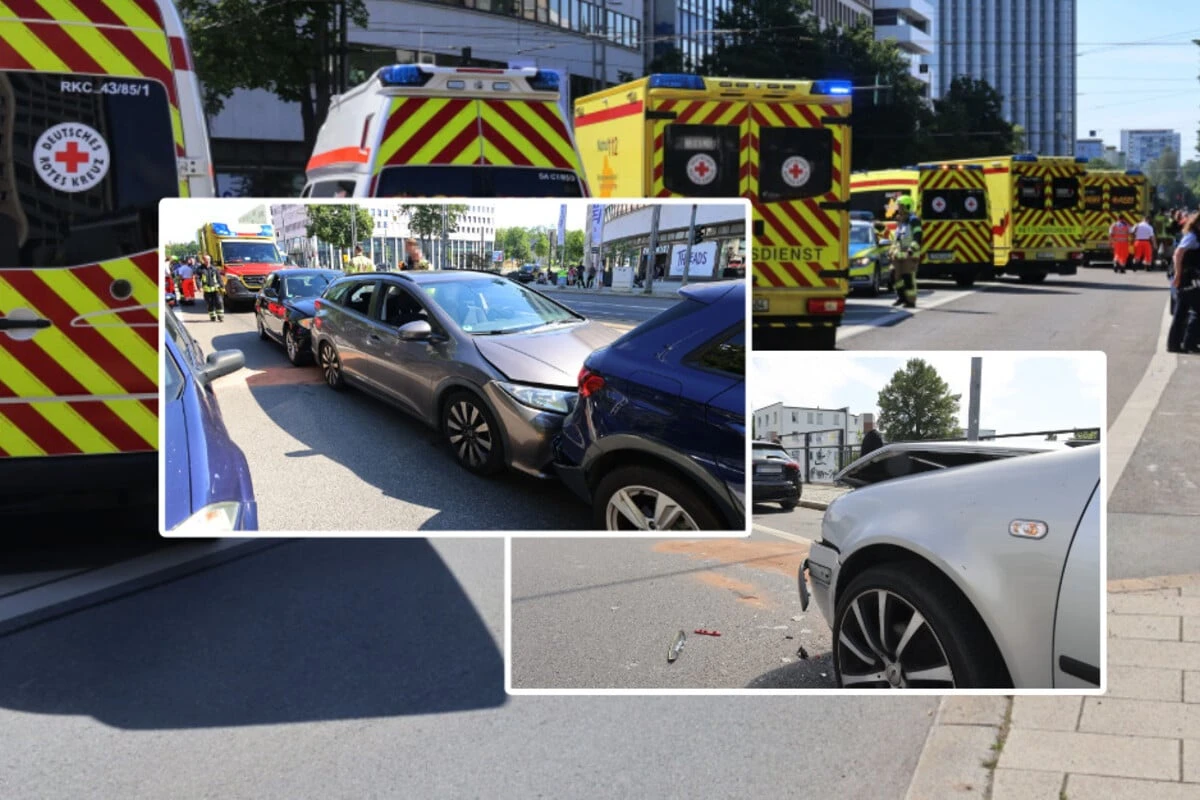 Mehrere Verletzte nach Auffahrunfällen in Chemnitz