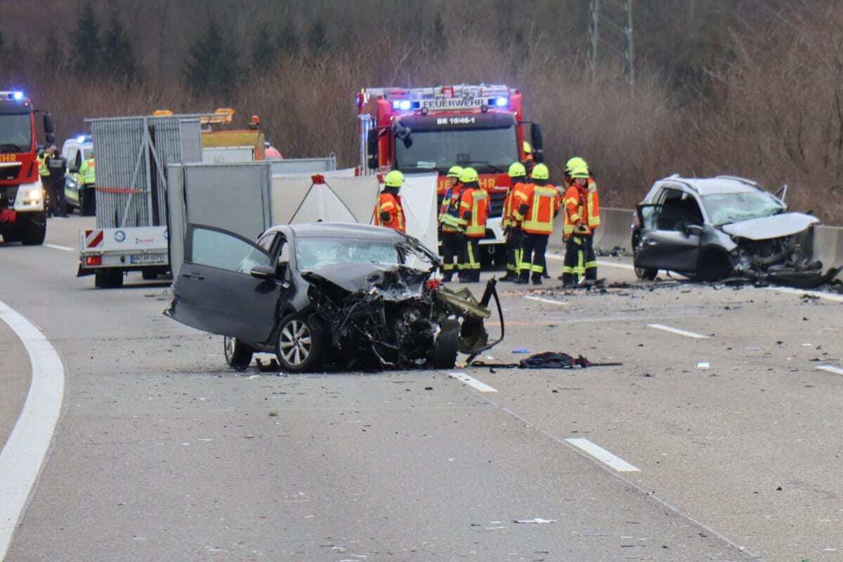 Heftiger Unfall auf A6: Zwei Tote und zwei Verletzte