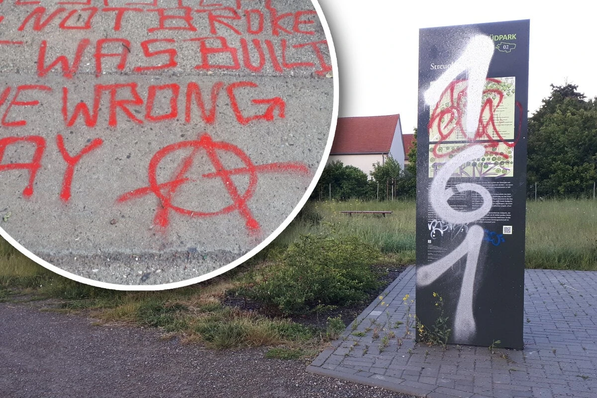 Graffitis wecken Verdacht: Teuer umgestalteter Südpark verschandelt
