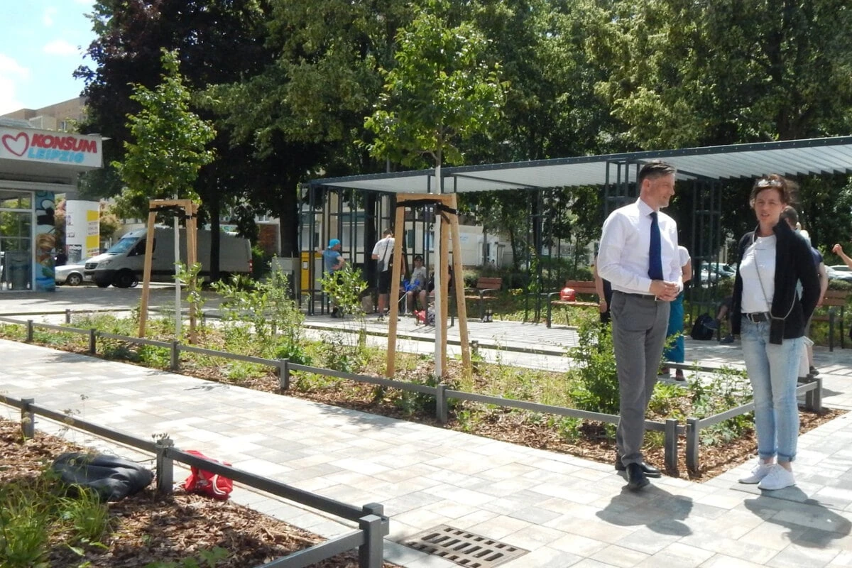 In Leipziger Plattenbauviertel: So hübsch ist der neu gestaltete Platz