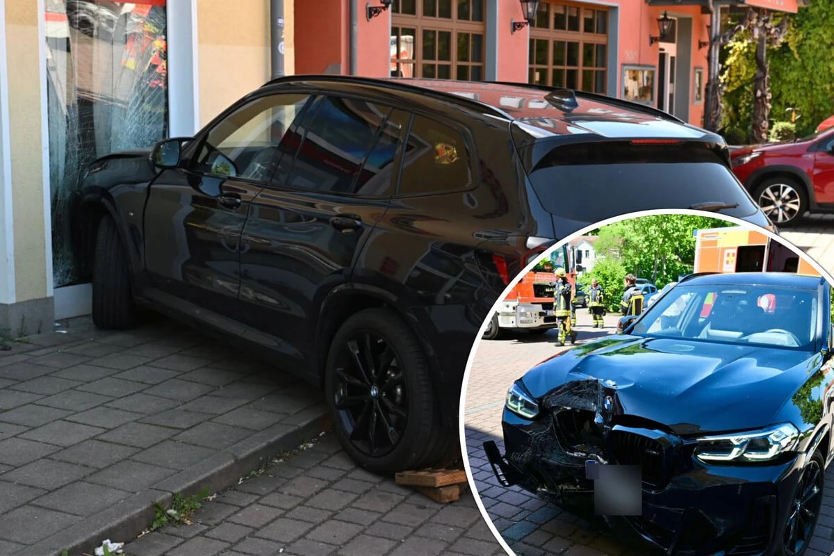 BMW kracht in Sparkassen-Filiale im Leipziger Osten