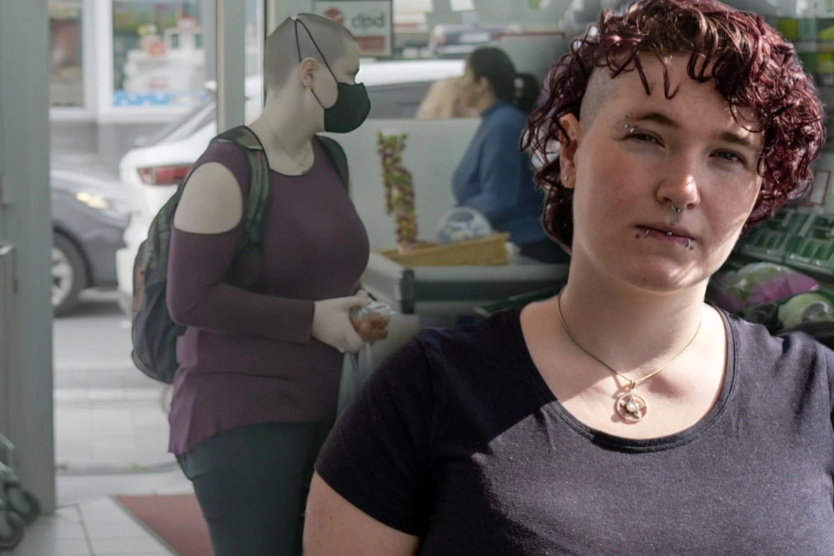 Armutsbetroffene Genoveva im Supermarkt: 