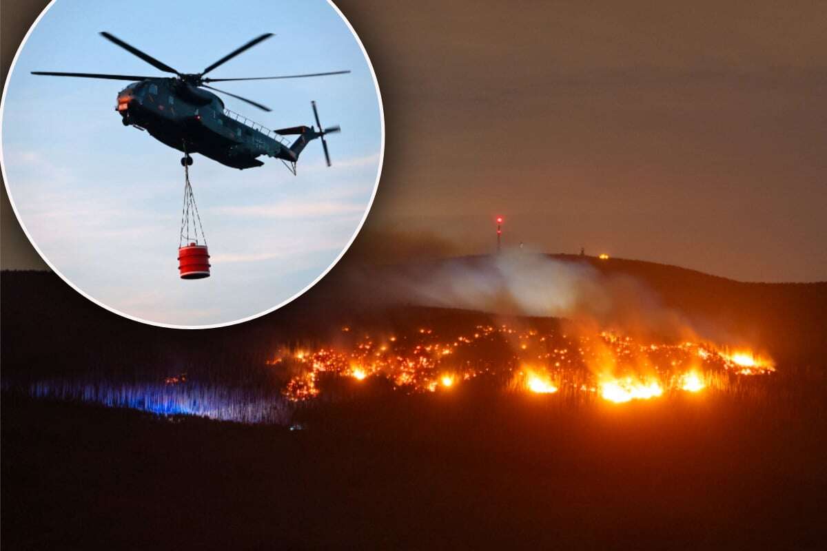 Einsatzkräfte bekämpfen Waldbrand am Brocken weiter: Hinweise auf Brandstiftung!