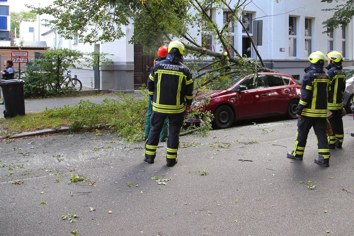 Herbststurm fegt über Leipzig hinweg: Feuerwehr im Dauereinsatz