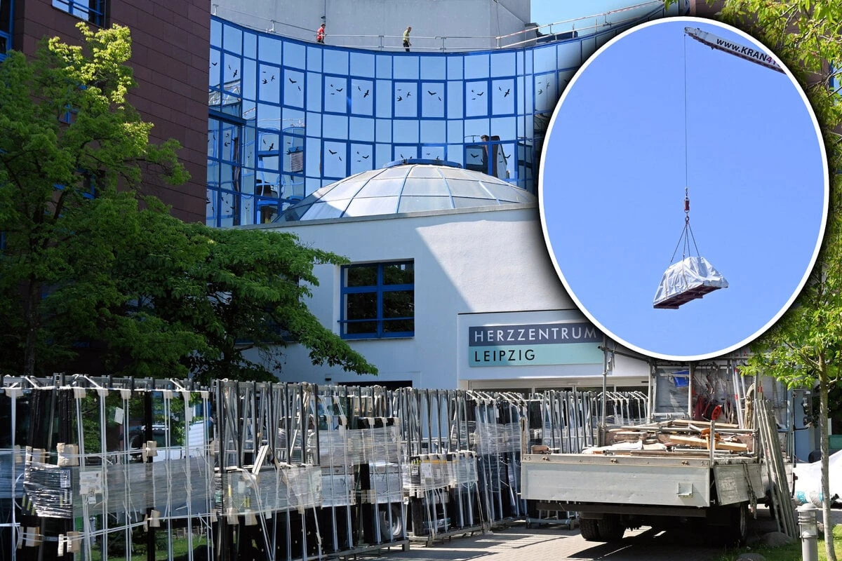 Krankenhaus oder Flachglaswerk: Was ist denn am Eingang des Herzzentrums Leipzig los?