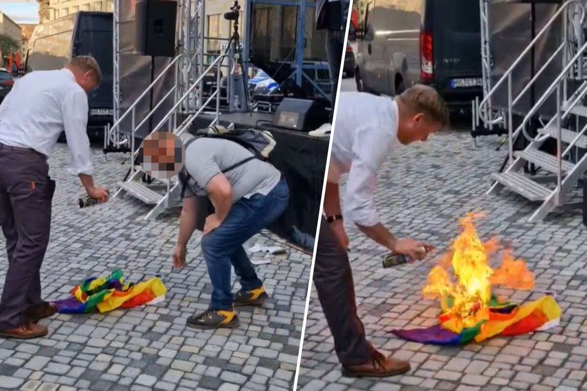 Flaggen-Verbrennung auf dem Altmarkt: Staatsschutz ermittelt gegen Ex-AfD-Politiker!