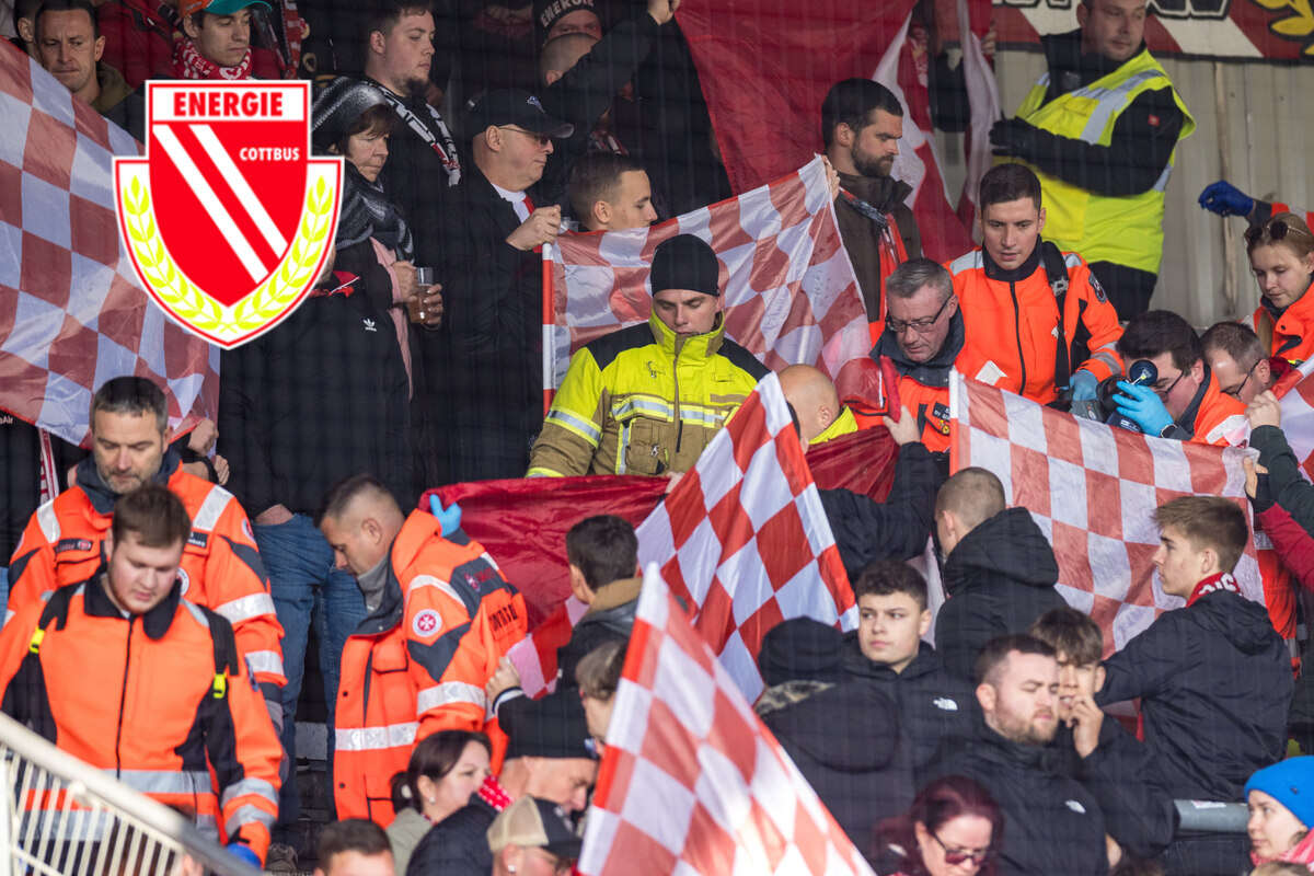 Dramatik bei Energie Cottbus: Notarzt-Einsatz im Fanblock, vier Tore im Spiel & zwei Verletzte!