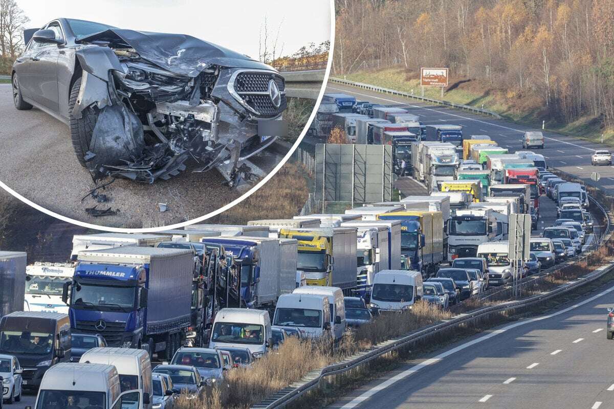 Stau auf A4 bei Chemnitz: Nächster Unfall sorgt für Vollsperrung