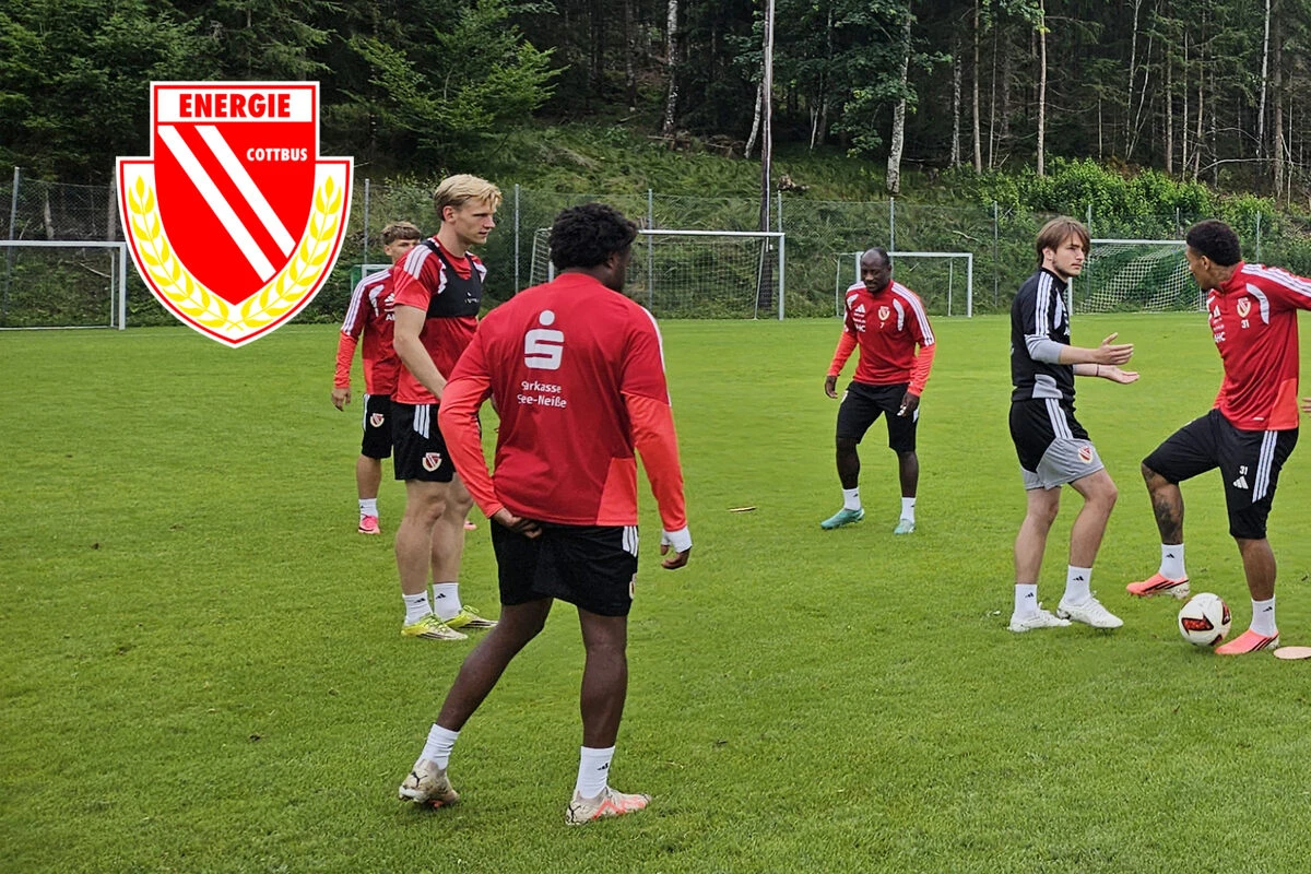 Energie Cottbus im Trainingslager: Viel Spaß im Training vor dem Testspiel