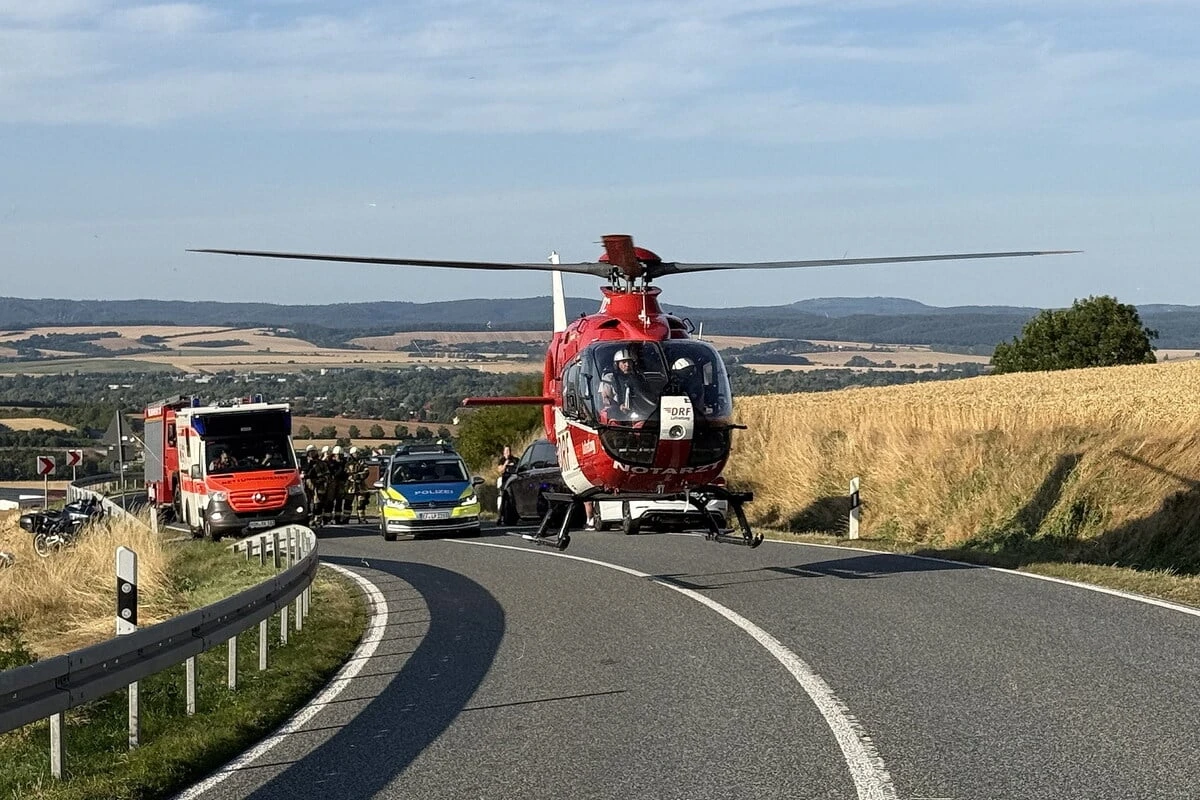 Motorradfahrer bei Überholmanöver nahe Sondershausen schwer verletzt