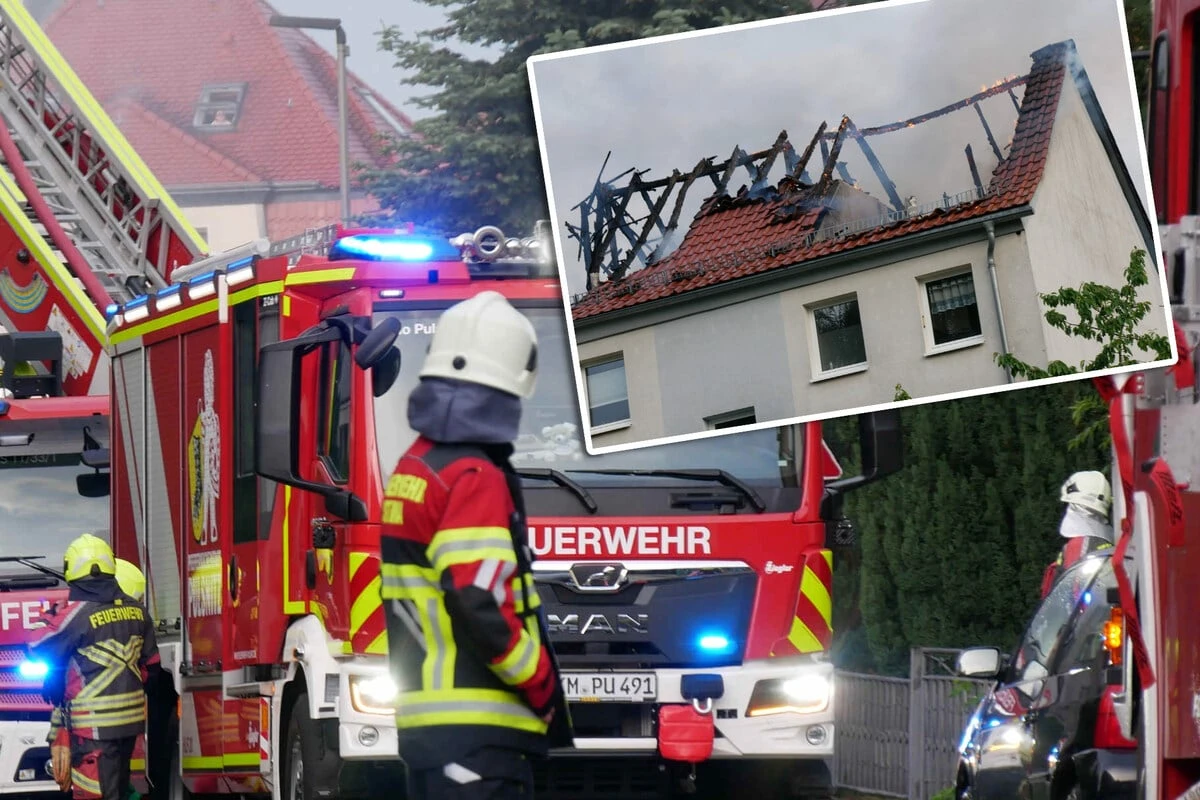 Vom Blitz getroffen? Wohngebäude fängt nach Unwetter Feuer